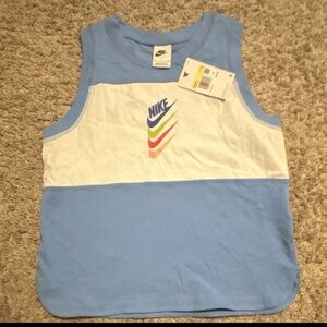 NWT Nike Women's Colorblock Sleeveless Lightweight Tank Top Blue White Size S